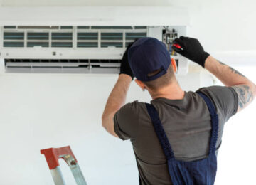 guy installing a/c